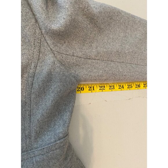 Vince Camuto Midi Coat Gray Double-Breasted Black Trim Wool Bend Medium - Picture 11 of 15